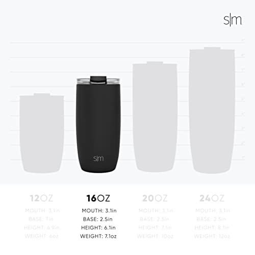 Simple Modern Travel Coffee Mug Tumbler with Flip Lid | Reusable Insulated Stainless Steel Thermos Cold Brew Iced Coffee Cup | Gifts for Women Men Him and Her | Voyager Collection | 16oz | Very Peri