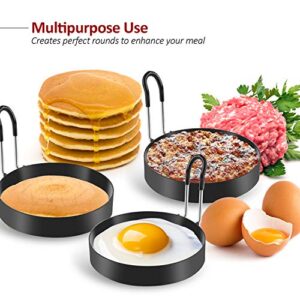 Eggs Rings, 4 Pack Stainless Steel Egg Cooking Rings, Pancake Mold for frying Eggs and Omelet