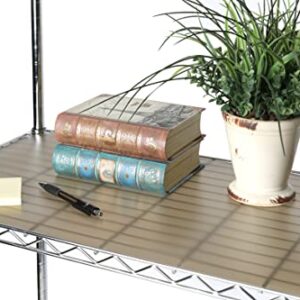 Seville Classics Heavy Duty Fitted Wire Shelf Liners Water-Resistant Protector Mat, Non-Adhesive, for Wired Shelves, Office, Kitchen, Garage (2 Pieces), Semi-Transparent Taupe, fits 30" x 14" Shelf
