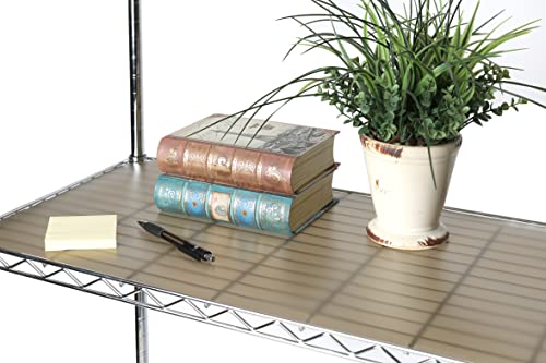 Seville Classics Heavy Duty Fitted Wire Shelf Liners Water-Resistant Protector Mat, Non-Adhesive, for Wired Shelves, Office, Kitchen, Garage (2 Pieces), Semi-Transparent Taupe, fits 30" x 14" Shelf