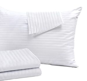 niagara sleep solution 4pack pillow protectors standard 20×26 inches cotton sateen blend tight weave size high thread count zippered white hotel quality non noisy