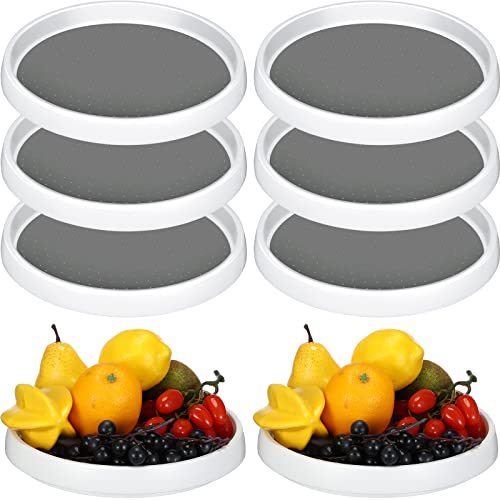 6 Pack Lazy Susan Turntable for Cabinet 10 Inch Lazy Susan Organizer Rotating Spice Rack for Cabinet Lazy Susan for Refrigerator Non Skid Lazy Susan Turntable Organizer for Kitchen Pantry Bathroom