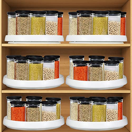 6 Pack Lazy Susan Turntable for Cabinet 10 Inch Lazy Susan Organizer Rotating Spice Rack for Cabinet Lazy Susan for Refrigerator Non Skid Lazy Susan Turntable Organizer for Kitchen Pantry Bathroom