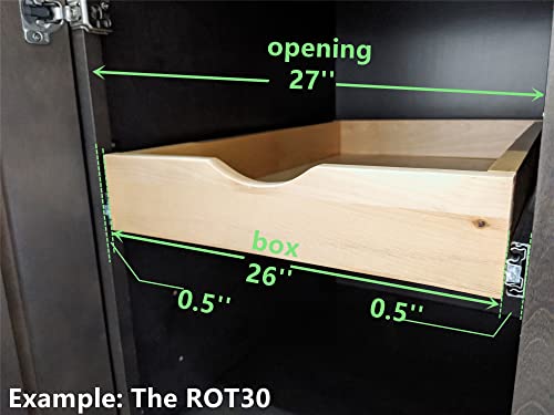 26'' Width Drawer Roll Wood Tray Drawer Box Kitchen Organizer Cabinet Slide Out Shelve, Pull-Out Shelf, Pantry Organization & Storage w/ Sliders-- DIY Project (Fits RTA Face Frame B30 and Pantry30)