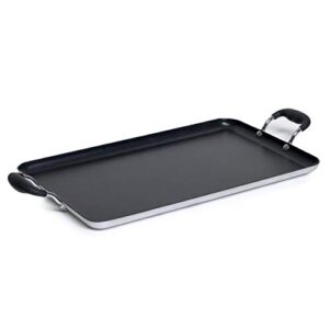 imusa usa, black imu-1818tgt soft touch double burner/griddle, 20″ x 12″