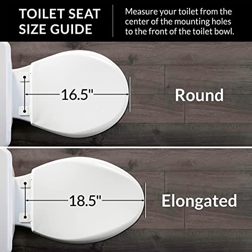 Little2Big 181SLOW 000 Toilet Seat with Built-In Potty Training Seat, Slow-Close, and will Never Loosen, ELONGATED, White