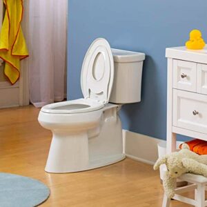 Little2Big 181SLOW 000 Toilet Seat with Built-In Potty Training Seat, Slow-Close, and will Never Loosen, ELONGATED, White