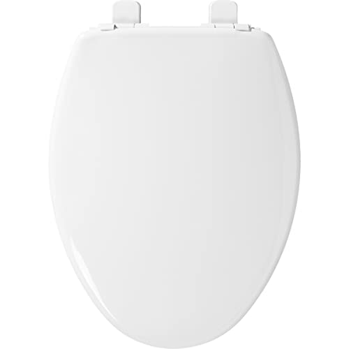 Little2Big 181SLOW 000 Toilet Seat with Built-In Potty Training Seat, Slow-Close, and will Never Loosen, ELONGATED, White