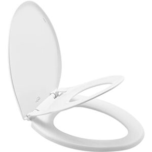 Little2Big 181SLOW 000 Toilet Seat with Built-In Potty Training Seat, Slow-Close, and will Never Loosen, ELONGATED, White