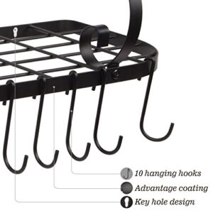 Vdomus pot rack hooks black S style for kitchen pot hanging, set of 10 (black)