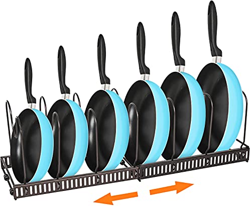 MDHAND Pots and Pans Organizer for Cabinet, Pot Rack with 2 DIY Methods, Adjustable Pan Organizer Rack for Cabinet, Pot Organizer for Kitchen Organization & Storage, Pot Lid Organizer