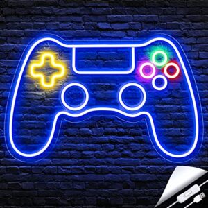 kavaas gamer neon sign, game controller neon sign for gamer room decor – gaming neon sign for teen boy room decor, led game neon sign gaming wall decor – best gamer gifts for boys, kids