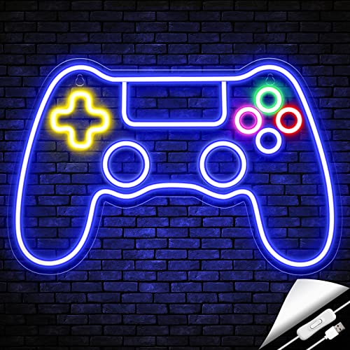 Kavaas Gamer Neon Sign, Game Controller Neon Sign for Gamer Room Decor - Gaming Neon Sign for Teen Boy Room Decor, LED Game Neon Sign Gaming Wall Decor - Best Gamer Gifts for Boys, Kids