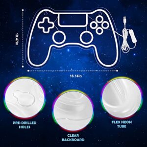 Kavaas Gamer Neon Sign, Game Controller Neon Sign for Gamer Room Decor - Gaming Neon Sign for Teen Boy Room Decor, LED Game Neon Sign Gaming Wall Decor - Best Gamer Gifts for Boys, Kids