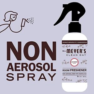 Mrs. Meyer's Room and Air Freshener Spray, Non-Aerosol Spray Bottle Infused with Essential Oils, Lavender, 8 fl. oz - Pack of 3