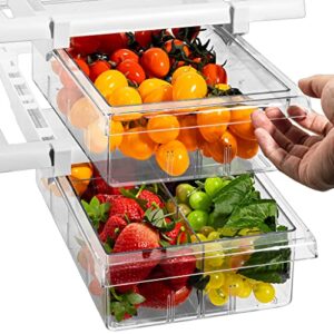 Sorbus Pull Out Fridge Drawer - Attachable Deli Drawer - Adjustable Refrigerator Storage Bin - Clear Plastic Kitchen Accessories