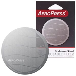 aeropress stainless steel reusable filter – metal coffee filter for aeropress original & aeropress go coffee makers, 1 pack, 1 filter
