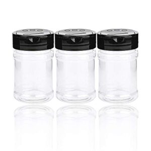 20 Pack 5oz Clear Plastic Spice jars Storage Bottle Container,Seasoning bottles with Black Cap,Chalkboard labels,Chalk Marker for Storing Spice,Herbs,Powders,Salt and Pepper