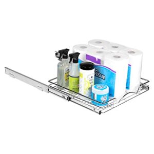 HOLDN’ STORAGE Pull Out Cabinet Organizer – Heavy Duty Anti Rust Slide Pull Out Drawers for Kitchen Cabinets – Chrome 14" W x 17" D x 3.15" H Requires at Least 15 ¼” Opening