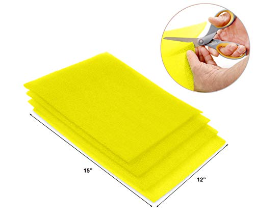 Dualplex® Fridge Liners - Refrigerator Liner Drawers or Shelves - 4 Pack Fridge Mats Washable - 12” x 15” - Fruit & Veggie Life Extender Liner - Fresh Produce Mat - Drawer Shelf Bins Liners (Yellow)