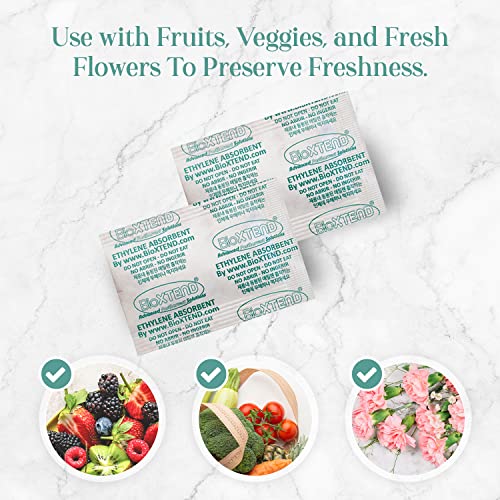 Ethylene Gas Absorber Packets (30 Count) to Extend Fruit Freshness - Produce Saver - Produce Preserver - Extend Freshness of Fruit and Vegetables - Avocado Keeper - Lettuce Keeper for Fridge