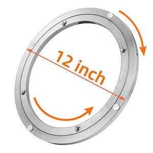 12 inch aluminium lazy susan turntable bearing, starvast heavy duty lazy susan hardware round rotating bearing turntable base for kitchen dining table (load capacity: 132-176 lbs)