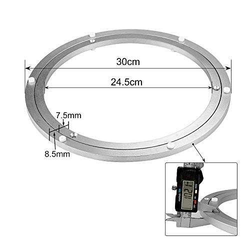 12 inch Aluminium Lazy Susan Turntable Bearing, STARVAST Heavy Duty Lazy Susan Hardware Round Rotating Bearing Turntable Base for Kitchen Dining Table (Load Capacity: 132-176 lbs)