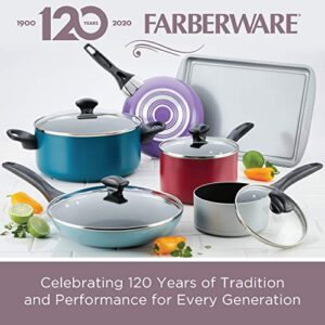 Farberware 21907 Dishwasher Safe Nonstick Sauce Pan/Saucepan with Straining and Lid, 1 Quart, Silver