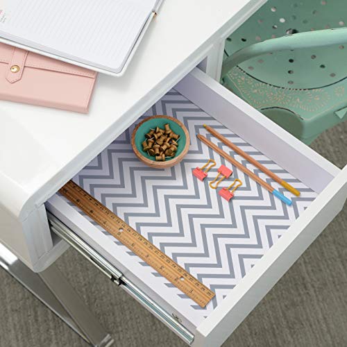 Con-Tact Brand Creative Covering Self-Adhesive Vinyl Drawer and Shelf Liner, 18" x 9', Texture Chevron Gray