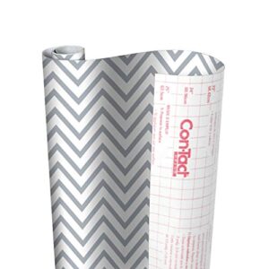 Con-Tact Brand Creative Covering Self-Adhesive Vinyl Drawer and Shelf Liner, 18" x 9', Texture Chevron Gray