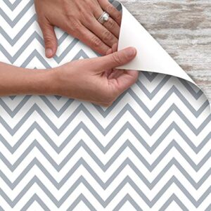 Con-Tact Brand Creative Covering Self-Adhesive Vinyl Drawer and Shelf Liner, 18" x 9', Texture Chevron Gray