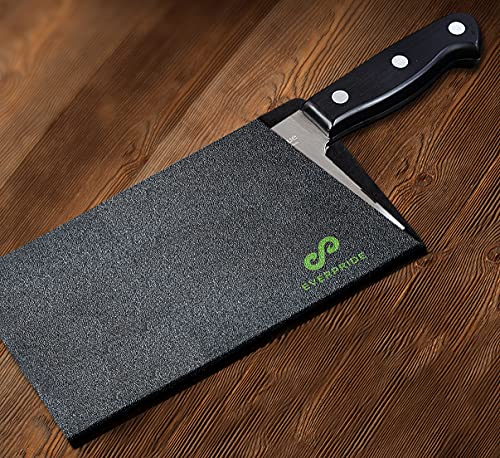 EVERPRIDE Butcher Chef Knife Edge Guard - Wide Knives Blade Edge Protectors - Meat Cleaver Knife Sheath - BPA-Free Chef Knife Cover Fits Blades Up To 8” x 4” – Knives Not Included