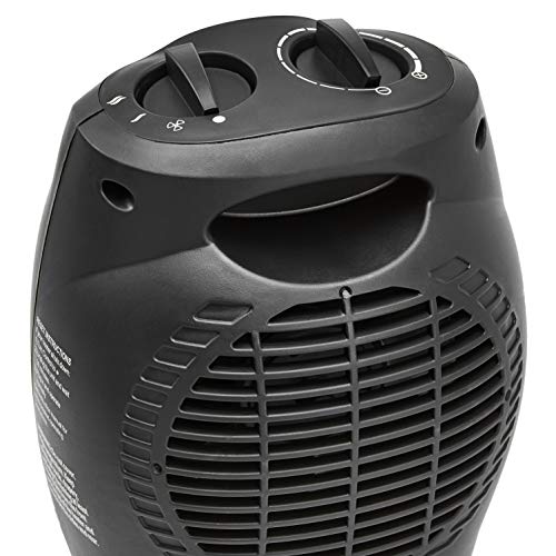 Amazon Basics 1500W Ceramic Personal Heater with Adjustable Thermostat, Black