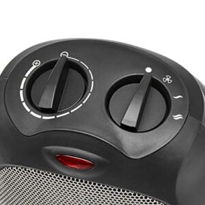 Amazon Basics 1500W Ceramic Personal Heater with Adjustable Thermostat, Black