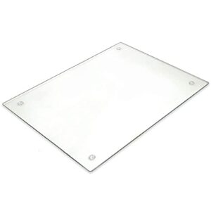 tempered glass cutting board – long lasting clear glass – scratch resistant, heat resistant, shatter resistant, dishwasher safe. (large 12×16″)