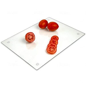 Tempered Glass Cutting Board – Long Lasting Clear Glass – Scratch Resistant, Heat Resistant, Shatter Resistant, Dishwasher Safe. (Large 12x16")