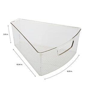 Kitchen Details 2 Pack Triangular Organizer Clear Lazy Susan Bin