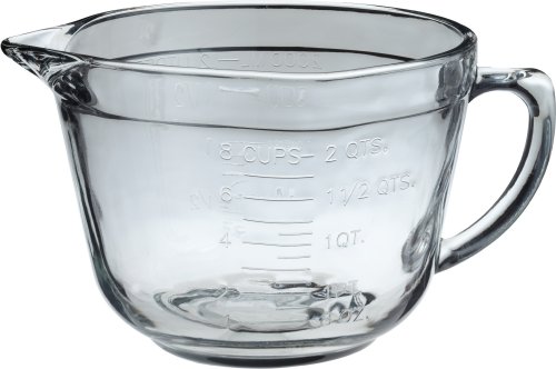 Anchor Hocking Glass 2-Quart Batter Bowl (1-piece, tempered tough for oven, fridge/freezer, microwave, and dishwasher)