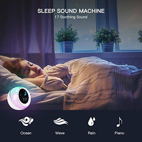 I·CODE Time to Wake Alarm Clock for Kids, Children's Sleep Trainer, Kids Wake Up Light, Sleep Sound Machine