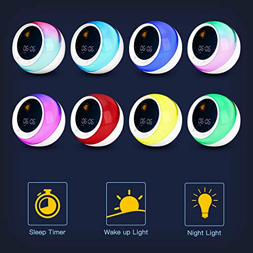 I·CODE Time to Wake Alarm Clock for Kids, Children's Sleep Trainer, Kids Wake Up Light, Sleep Sound Machine