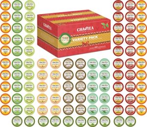 cha4tea 100-count variety sampler pack for keurig k-cup brewers, 10 flavors