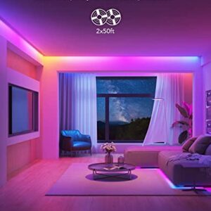 Govee 100ft RGBIC LED Strip Lights, Smart LED Lights Work with Alexa and Google Assistant, App Control Segmented DIY Multiple Colors, Color Changing Lights Music Sync, WiFi LED Light Strip for Bedroom