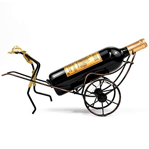 Wine Bottle Holder Stand Rickshaw Decor Display countertop Tabletop Wine Rack Single Bottle Home Gift Kitchen Gift Wine Shelf