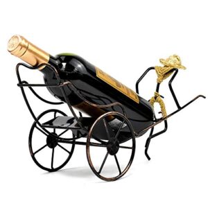 Wine Bottle Holder Stand Rickshaw Decor Display countertop Tabletop Wine Rack Single Bottle Home Gift Kitchen Gift Wine Shelf