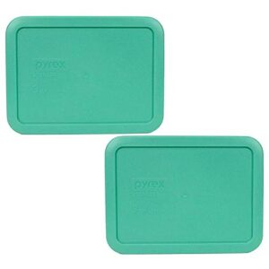 pyrex rectangular 3 cup (750ml) plastic storage cover (2, green)