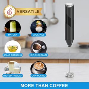 Double Whisk Milk Frother, Handheld Electric Blender stick, Drink Mixer with Food Grade Stainless Steel Stirrer, Battery Operated Foam Maker for Coffee, Cappuccino, Frappe, Matcha, Hot Chocolate Latte