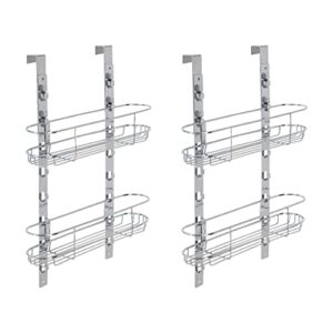 viva spice rack organizer (2 sets) – hanging over the cabinet door or wall mounted, height adjustable – modern, sleek design – chrome