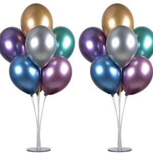 LANGXUN 2 Set 28" Height Table Balloon Stand Kit for Birthday Party Decorations and Wedding Decorations, Happy Birthday Balloons Decorations for Party and Christmas Balloon Decorations