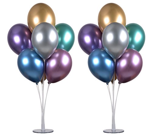 LANGXUN 2 Set 28" Height Table Balloon Stand Kit for Birthday Party Decorations and Wedding Decorations, Happy Birthday Balloons Decorations for Party and Christmas Balloon Decorations