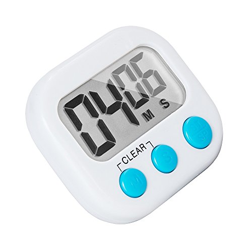 6 Pack Small Digital Kitchen Timer Magnetic Back and ON/Off Switch,Minute Second Count Up Countdown (Multicolored)